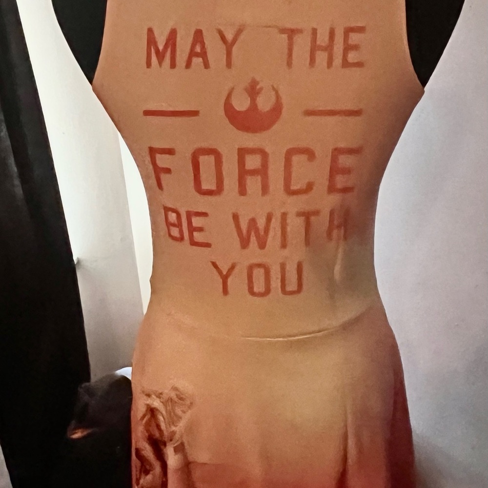 Disney Star Wars The Force Awakens pink dress Rebel dress Size L NWT